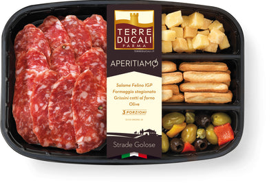 Apéro mit Salami, Käse, Grissini und Gemüse 150gr Terre Ducali