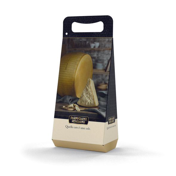 Parmigiano Reggiano 500g und Keramik-Käseschale Verpackung - GOURMORI                             